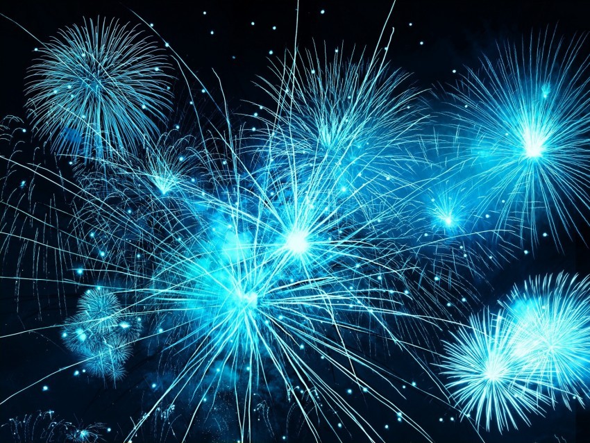 fireworks sky flash holiday blue sparks bright PNG Image with Clear Background Isolation