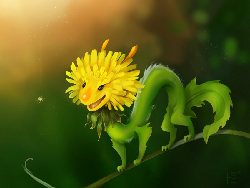flower spider smile dandelion funny PNG files with clear background