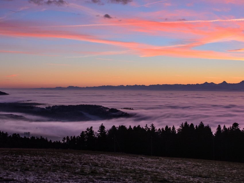 fog sunset horizon sky PNG Image with Transparent Isolation