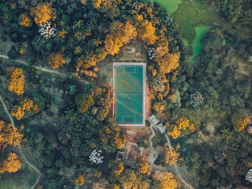football field playground aerial view height view overview PNG transparent photos assortment 4k wallpaper