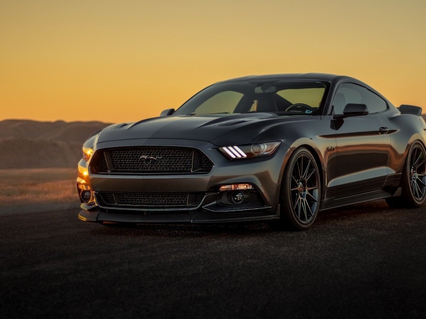ford mustang ford bumper gray sunset Isolated Subject with Clear Transparent PNG