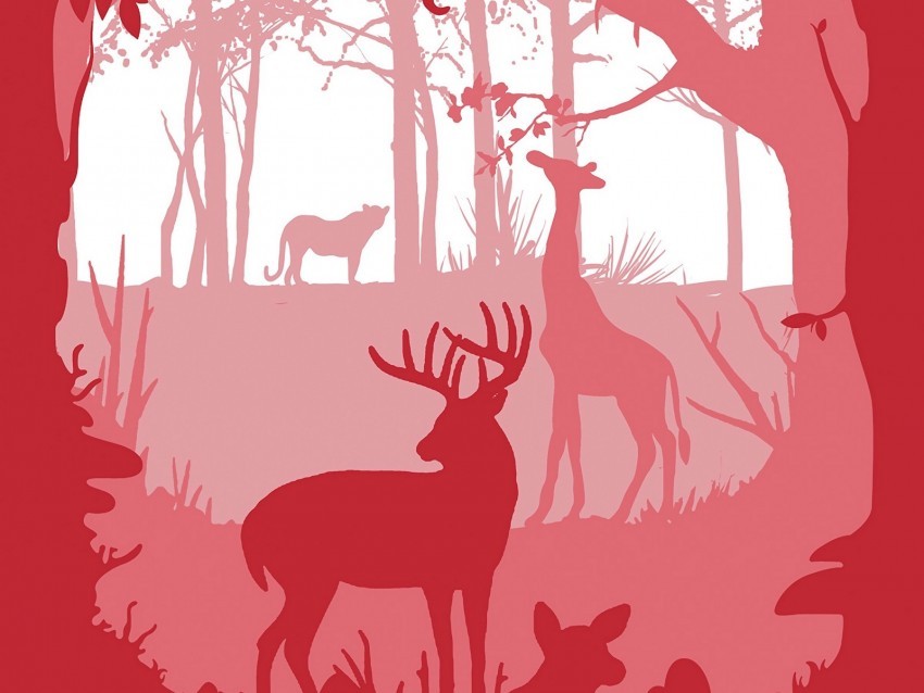 forest animals silhouettes vector art Isolated Element in HighQuality PNG