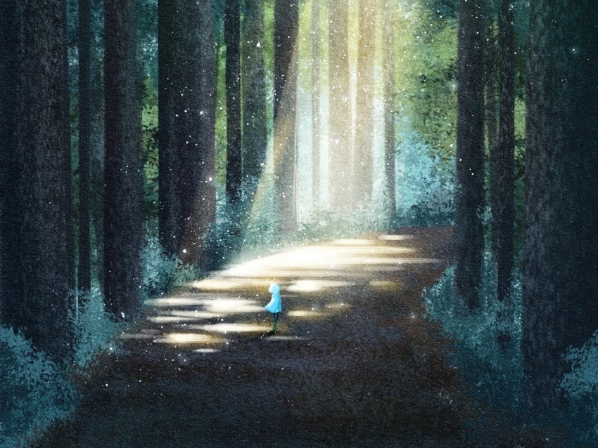 forest road silhouette light art PNG transparent images for printing