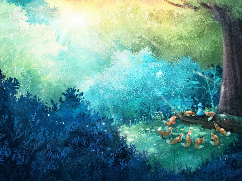 fox forest art family PNG transparent images mega collection