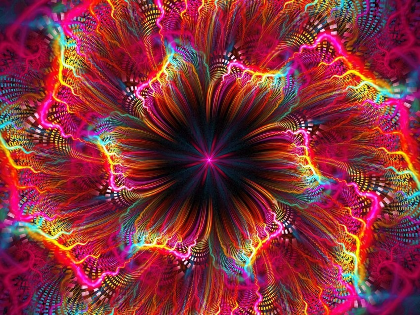 fractal flower colorful bright abstraction PNG with clear background extensive compilation