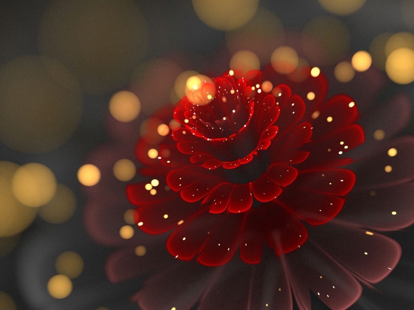 fractal flower glare sparkles abstraction PNG with clear overlay