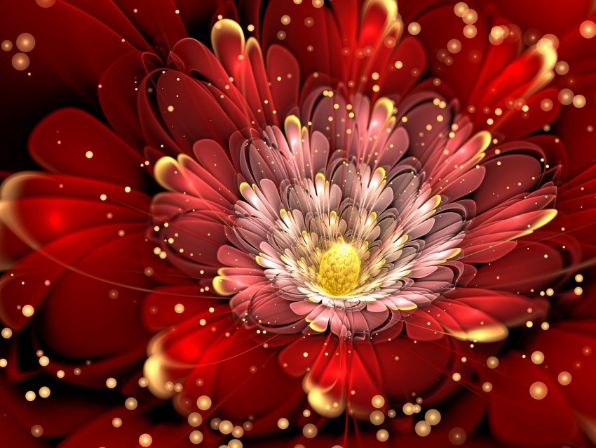 fractal flower glitter shape Transparent PNG images for digital art 4k wallpaper