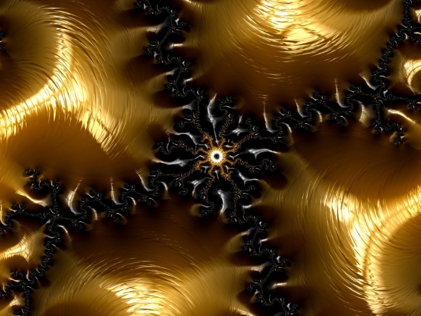 fractal gold gloss surface embossed ClearCut PNG Isolated Graphic