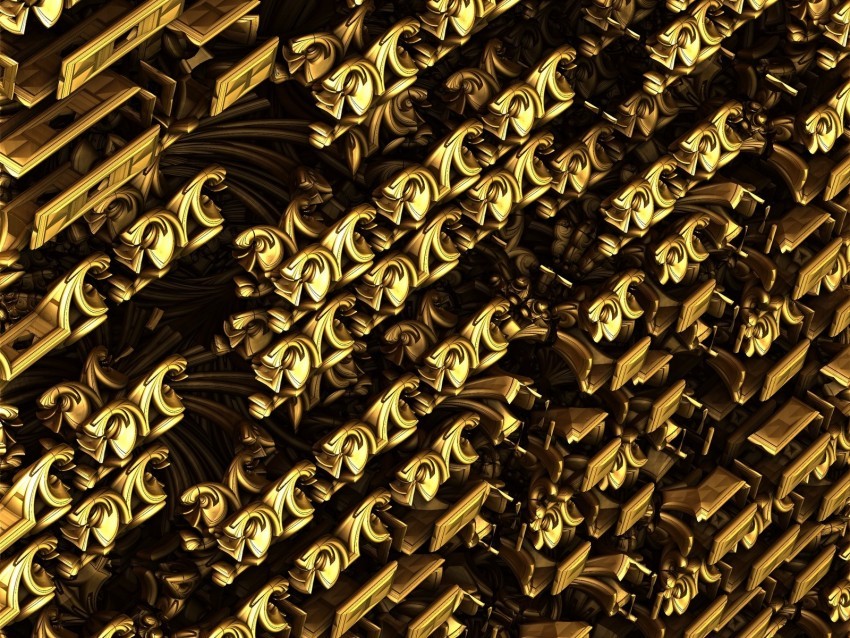 fractal gold structure abstraction PNG images with alpha transparency bulk