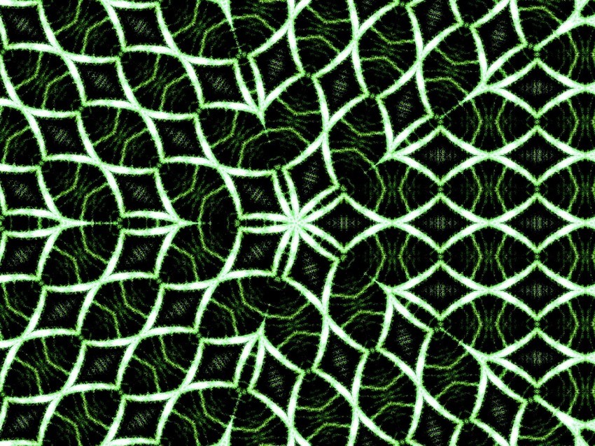 fractal green glow lines grid kaleidoscope Transparent PNG Object Isolation