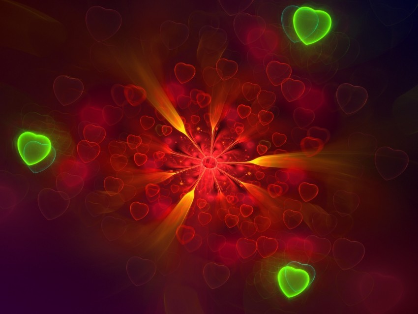 fractal hearts bright pattern abstraction PNG transparent pictures for editing 4k wallpaper