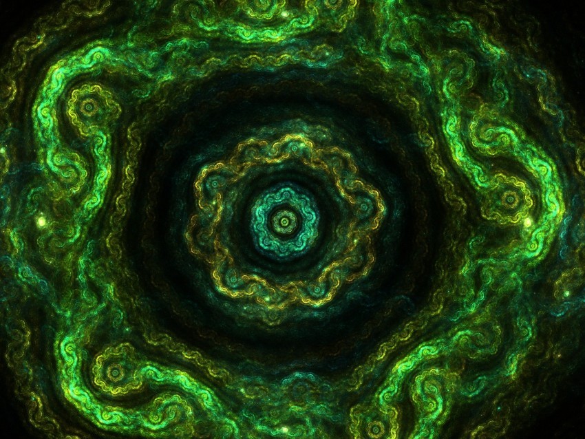 fractal kaleidoscope pattern circles green PNG files with clear backdrop assortment 4k wallpaper