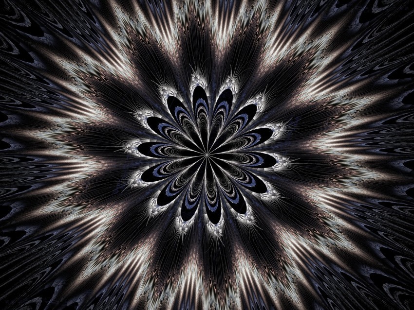 fractal kaleidoscope symmetry abstraction Isolated Artwork on Clear Background PNG