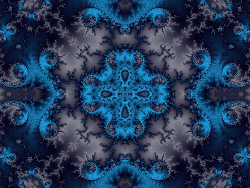 fractal kaleidoscope symmetry abstraction digital Transparent Background Isolated PNG Design Element