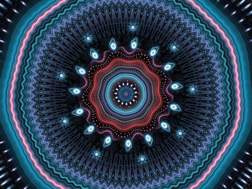 fractal mandala circles abstract PNG format with no background