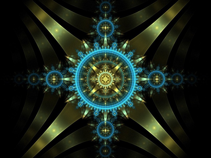 fractal mechanism circles glow abstraction PNG Graphic Isolated with Clear Background 4k wallpaper