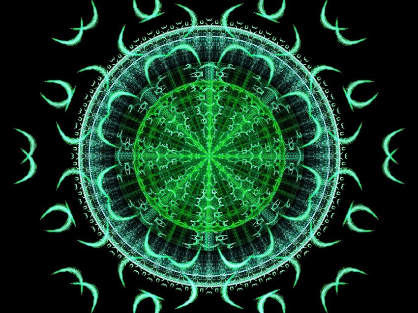 fractal pattern mandala symmetry abstraction PNG for online use 4k wallpaper