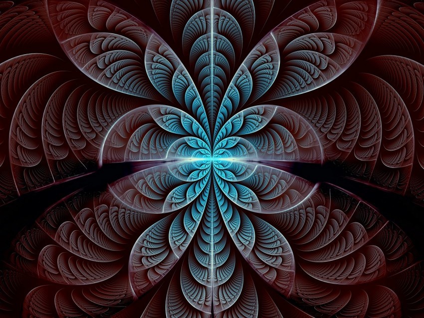fractal pattern symmetry glow abstraction PNG with isolated background