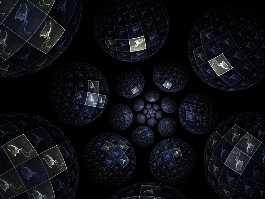 fractal patterns balls dive dark PNG pictures with no backdrop needed