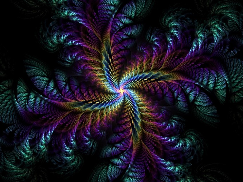 fractal patterns twisted dark PNG Isolated Object with Clarity