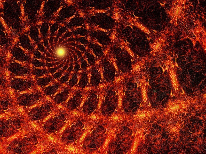 fractal spiral fiery bright glow PNG Graphic Isolated on Transparent Background