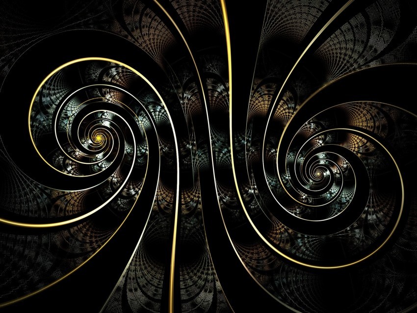 fractal spiral twisted dark abstraction Alpha channel PNGs 4k wallpaper