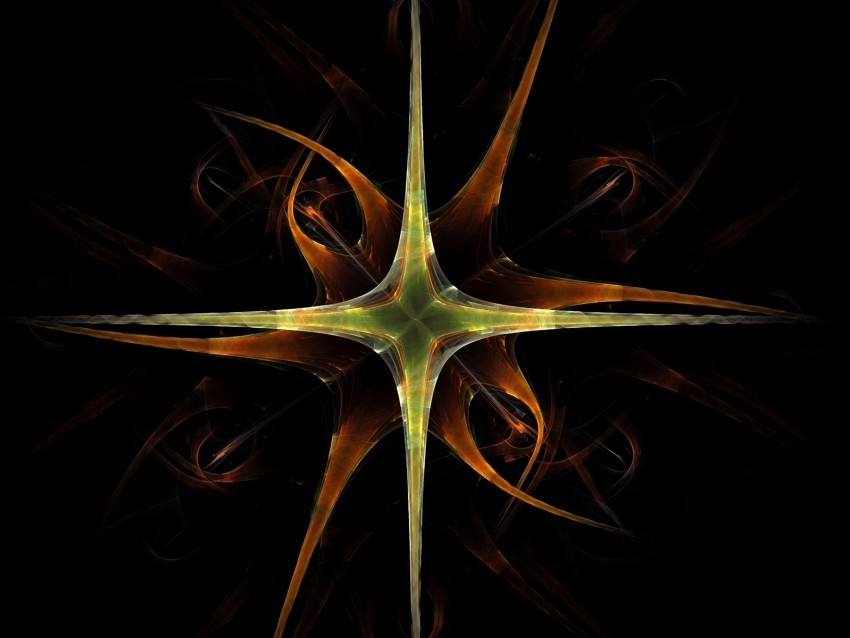 fractal star dark abstraction Isolated Design Element in Transparent PNG