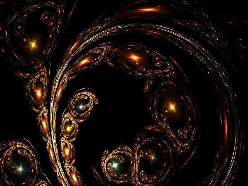 fractal swirling glare glow dark Isolated Subject in Transparent PNG