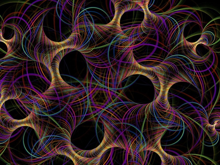 fractal thread interweaving tangled multicolored abstraction Transparent PNG pictures complete compilation