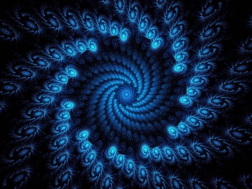 fractal vortex swirling blue abstraction PNG clipart