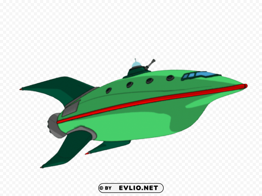 futurama ship PNG Graphic with Transparency Isolation