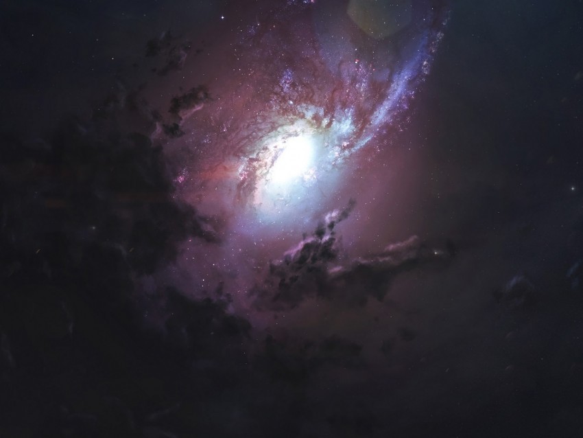 galaxy shine nebula space stars Isolated Item on Transparent PNG Format