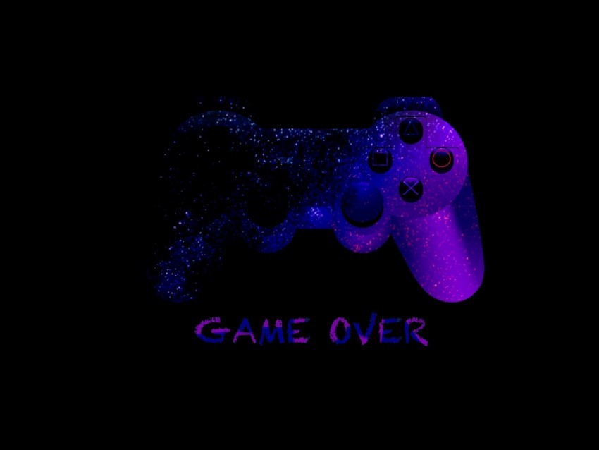 game over joystick controller gamepad neon PNG art