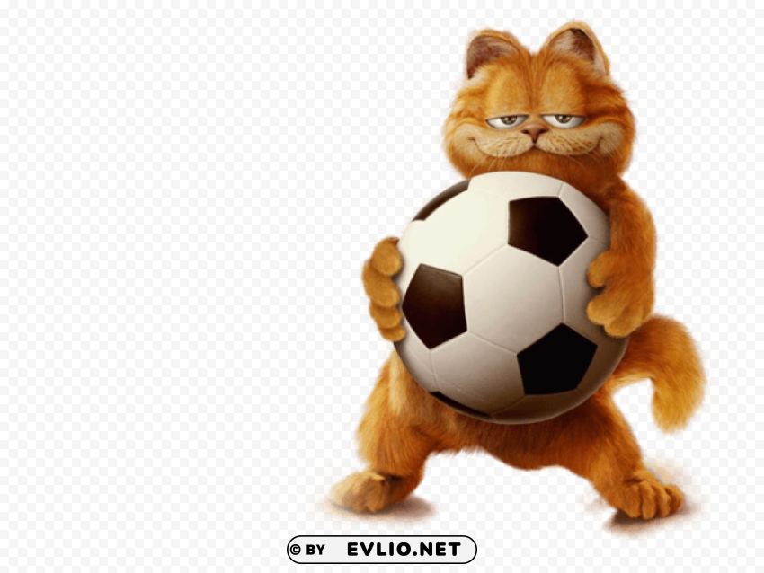 garfield with ball ture Isolated PNG Object with Clear Background
