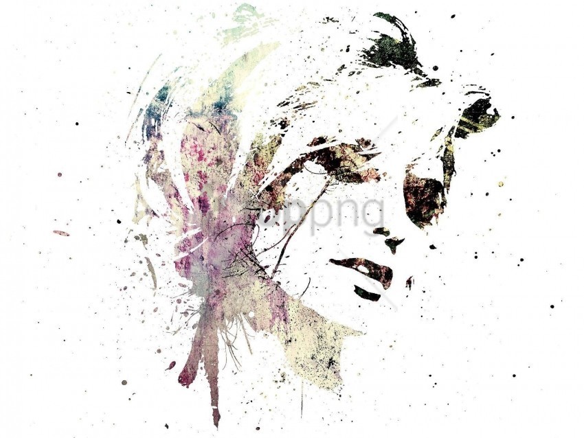 girl paint portrait spray wallpaper Free PNG download