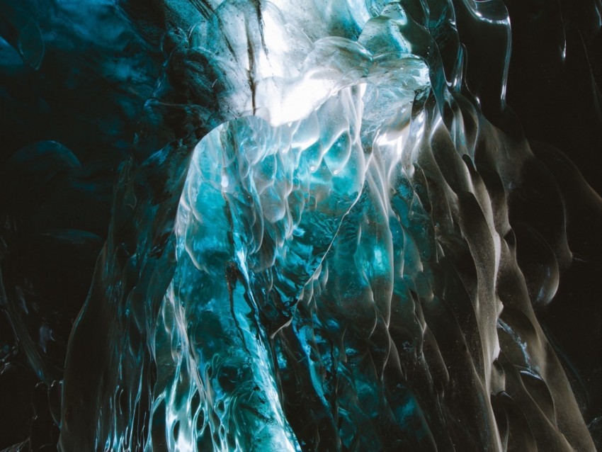 glacier ice cave structure PNG isolated 4k wallpaper