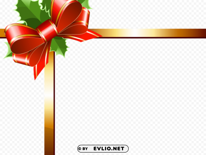 Gold Christmas Corner Border PNG Files With No Background Free