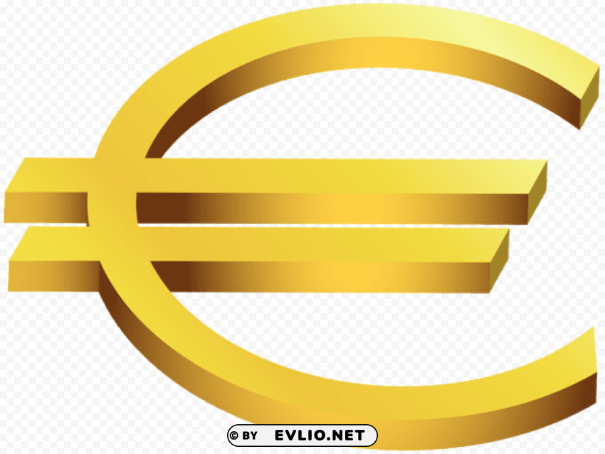 gold euro transparent PNG image with no background