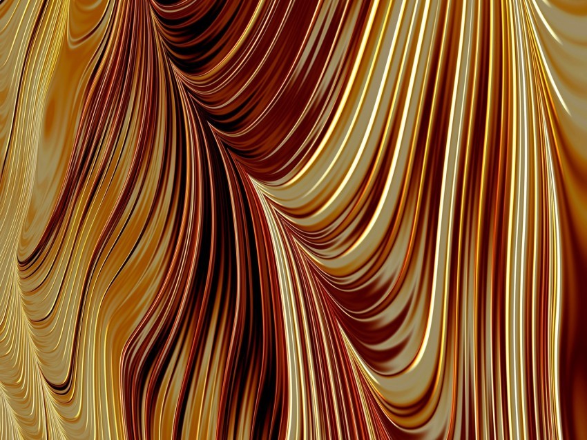 golden wavy surface embossed metallic sinuous Transparent Background Isolated PNG Illustration