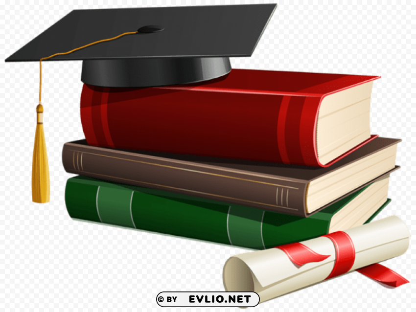 graduation cap books and diploma PNG transparent images mega collection