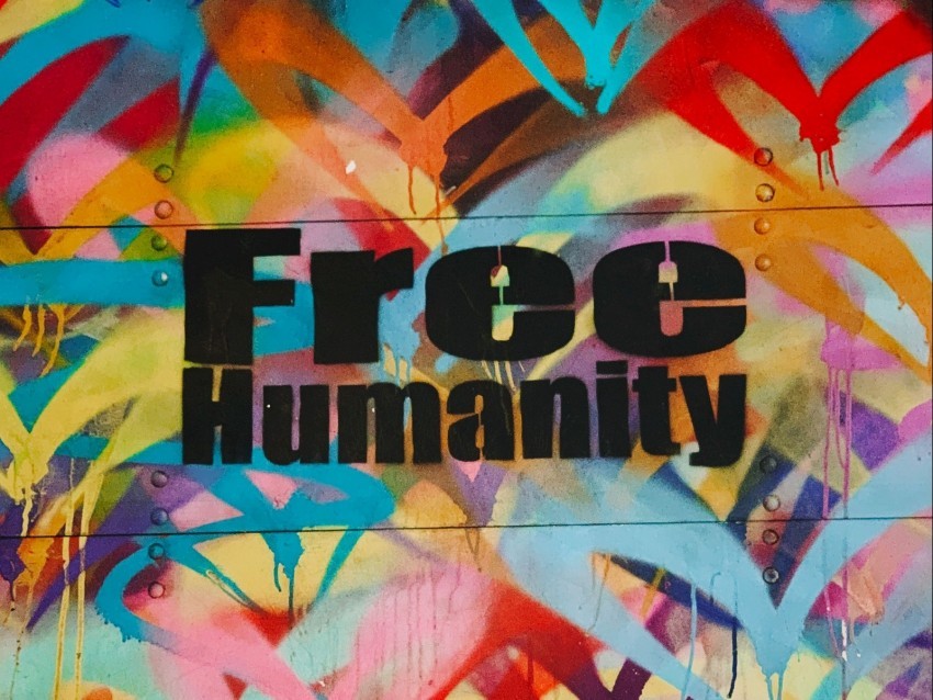 graffiti freedom humanity colorful wall Transparent PNG Isolated Graphic with Clarity