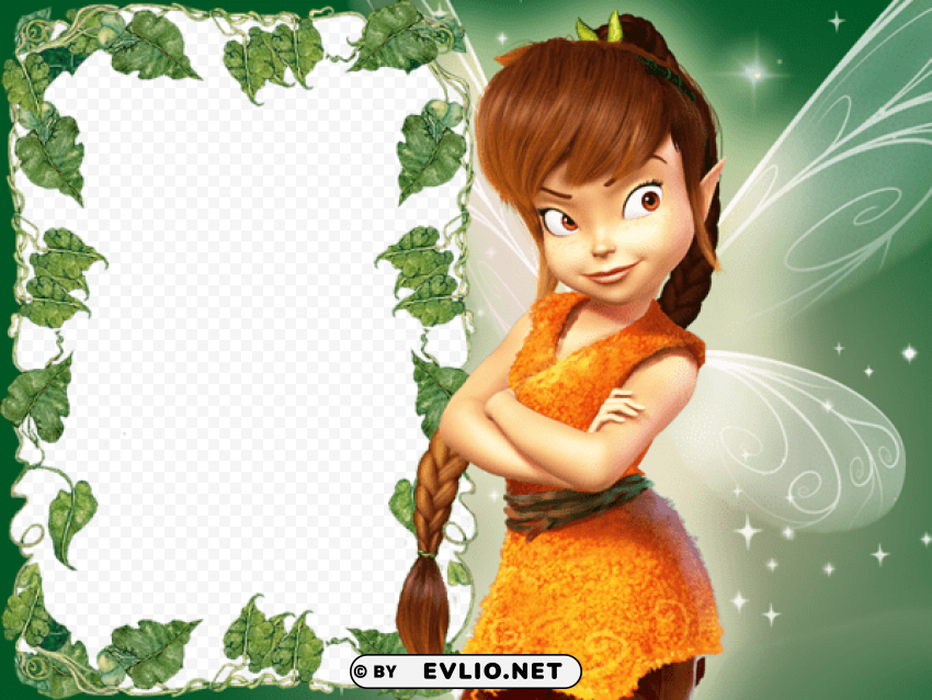 Green Kids Transparent Photo Frame With Fairy Isolated Element On HighQuality PNG