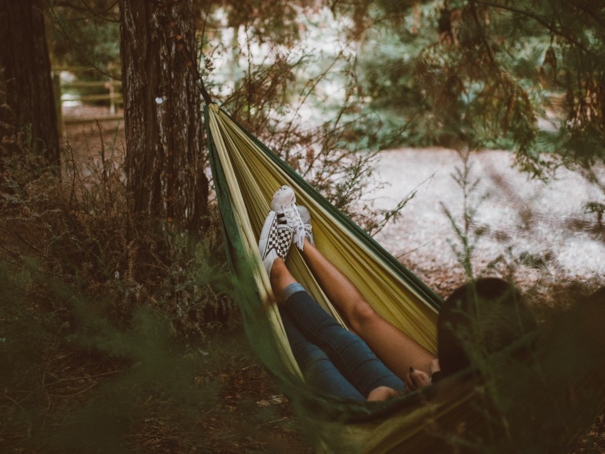 hammock legs camping recreation forest travel Clear Background Isolated PNG Graphic