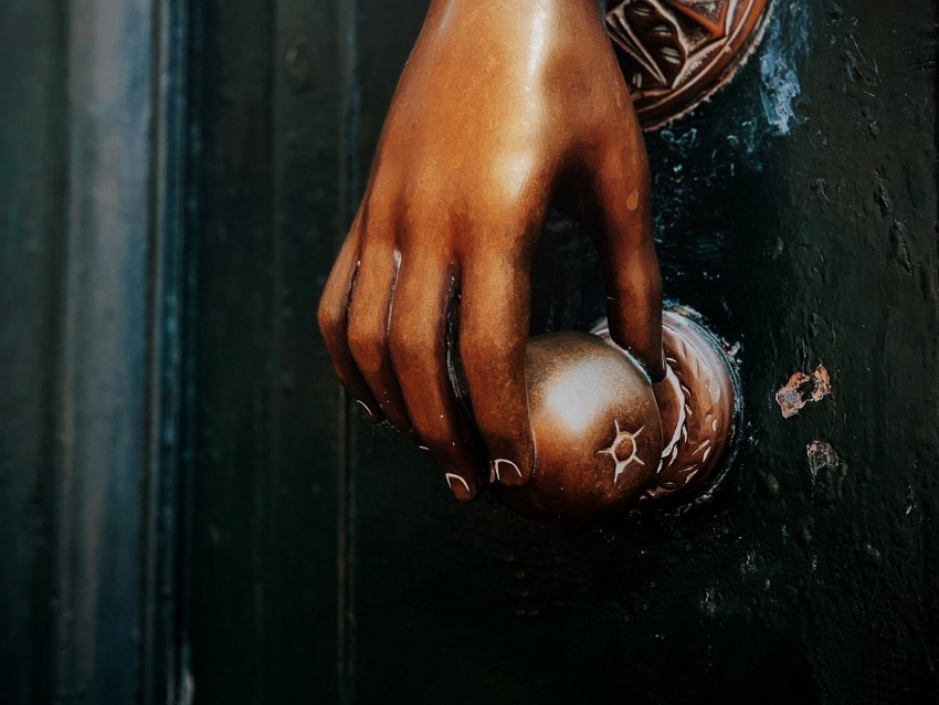 hand door handle bronze metal door PNG Image with Isolated Graphic Element