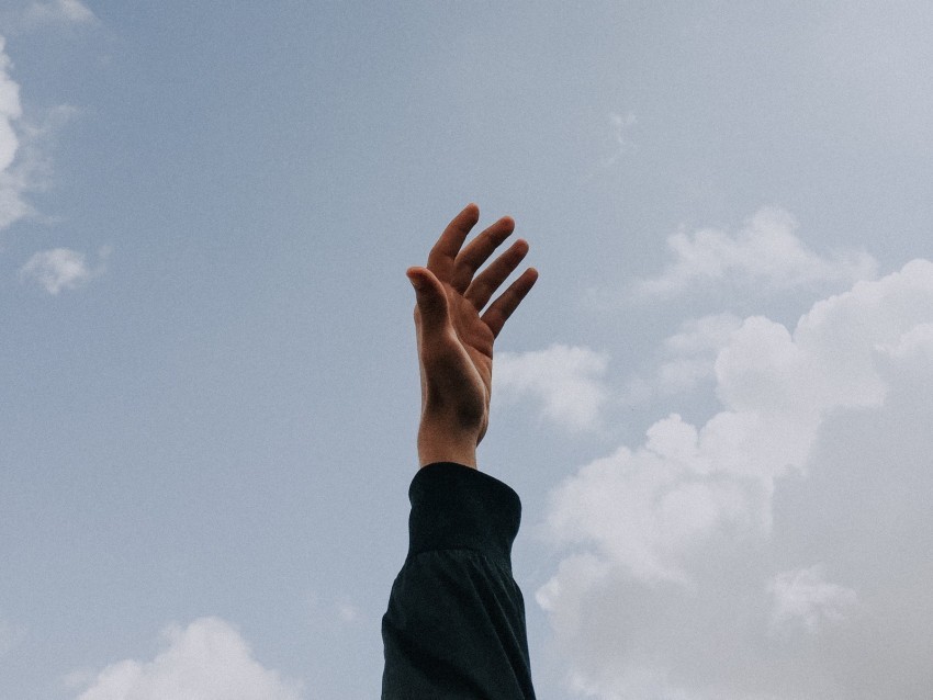 hand sky fingers clouds raise freedom Isolated Subject in Transparent PNG