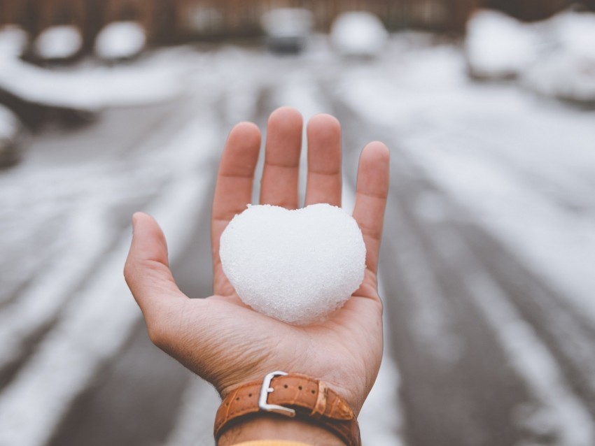 hand snow heart winter love PNG files with transparency 4k wallpaper