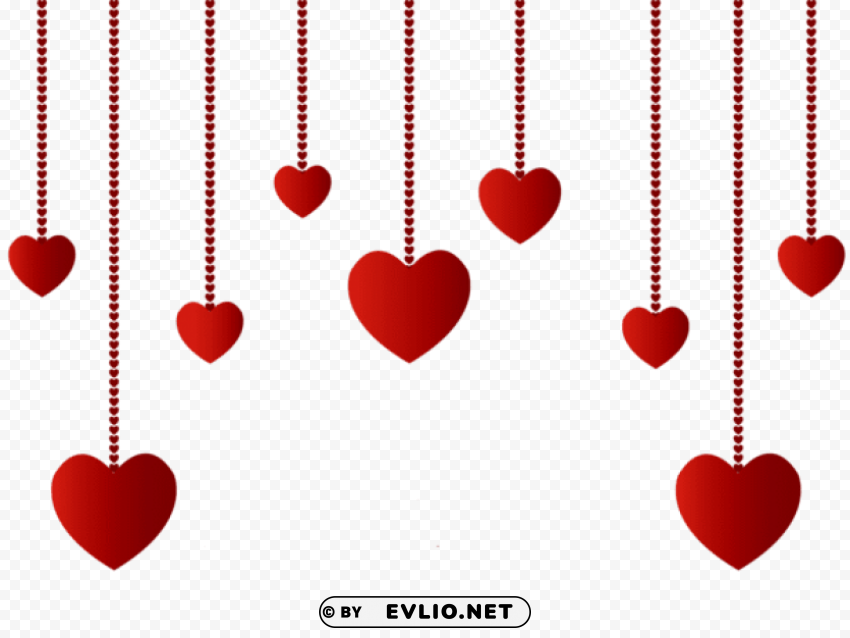hanging hearts decoration Isolated Element with Clear Background PNG