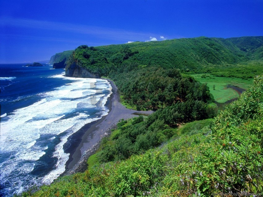 hawaii pololu valley wallpaper PNG for educational use