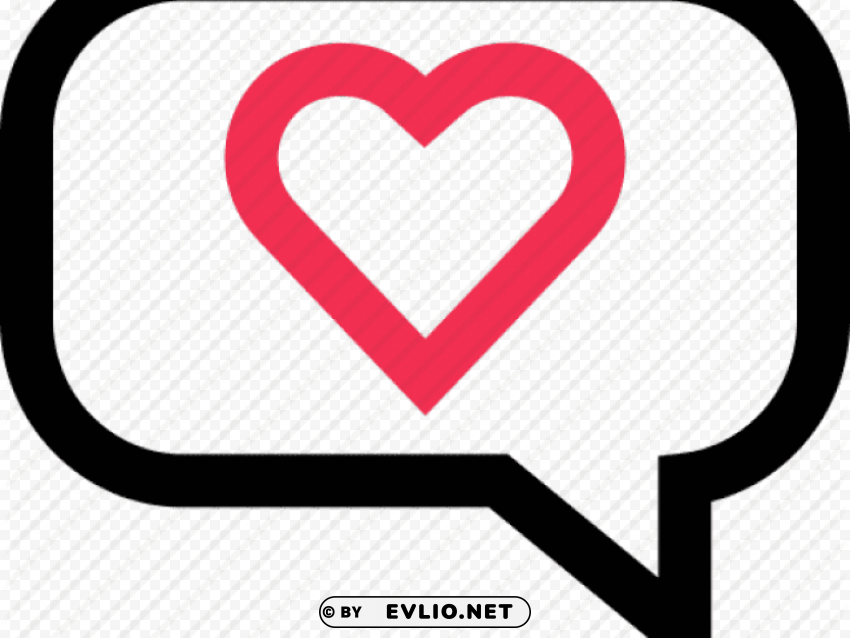 heart in text bubble PNG images with transparent elements pack