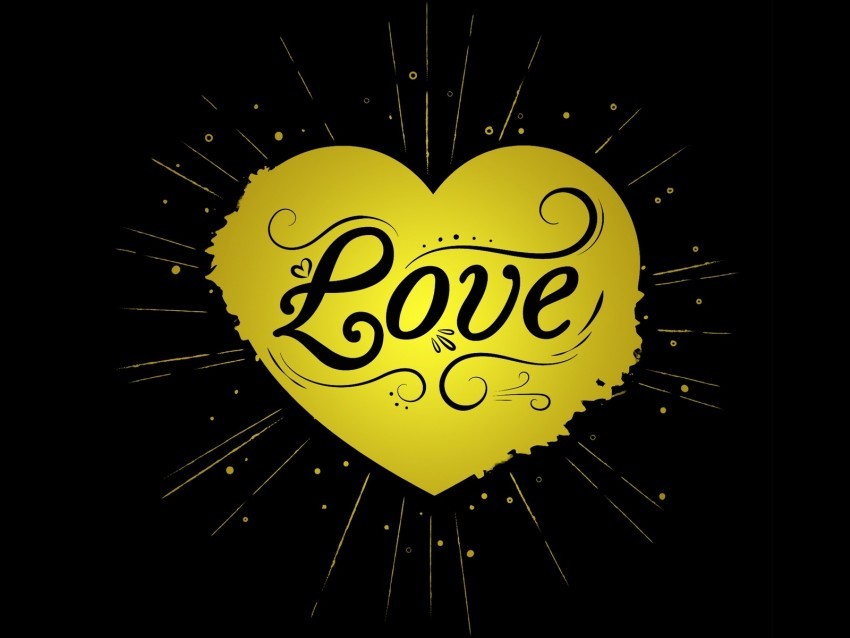 heart love inscription vector rays black yellow PNG files with no royalties